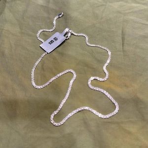 16" STERLING SILVER DETTAGLIO DIAMOND CUT BISMARK CHAIN 2.80G